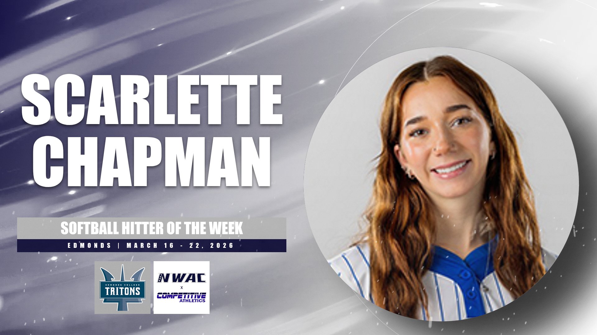 Scarlette Chapman named NWAC Hitter of the Week!